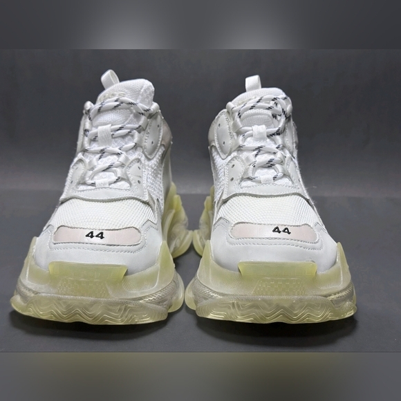 Balenciaga Men White Triple S Clear Sole Lw Top Sneakers EU 44 Size 11 US - Picture 3 of 10
